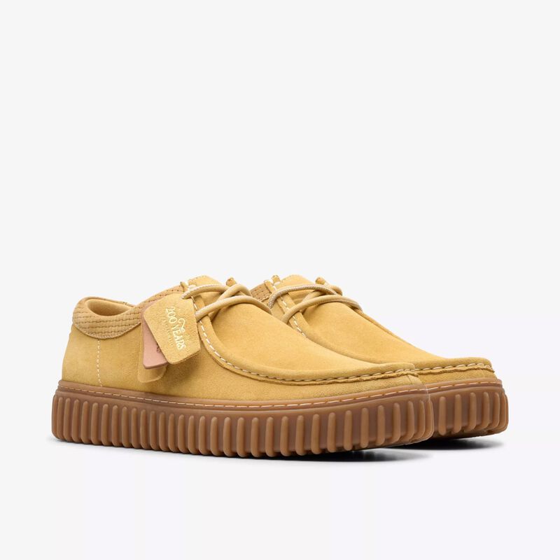 Clarks Mens Torhill Lo Golden Tan Suede image number 1